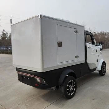 Electric Delivery Cargo Van With A Refrigerator